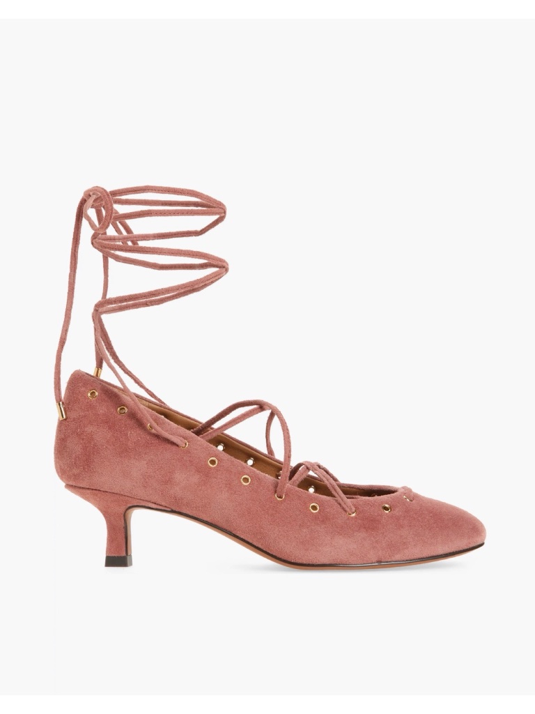 New Madewell The Remy Lace Up Pump Rosy Mauve Sz 8